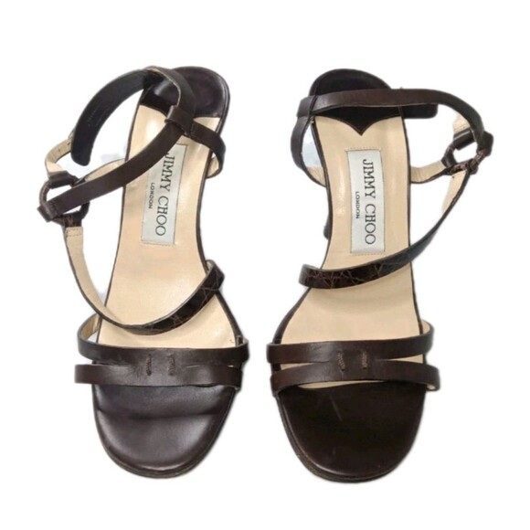 Jimmy Choo Shoes - Vintage Jimmy Choo Heeled Sandals Women's Size 36.5 Shoes Brown